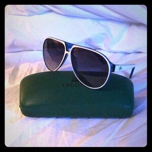 Lacoste Blue and White Sunglasses